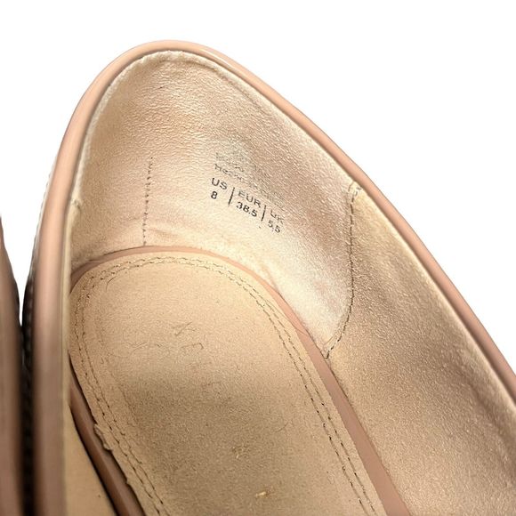 Kelly And Katie Womens Nude Faux Patent Leather Emmah Loafer Size 8 Slip On - Picture 6 of 6